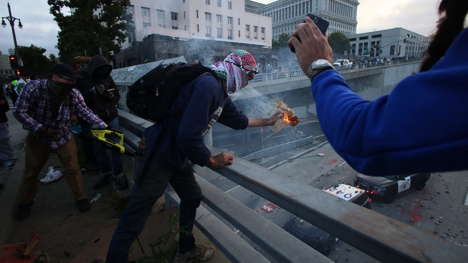 LA Riots Erupt Over ICE Raids: Windows Smashed at LAPD Headquarters as National Guard Steps In