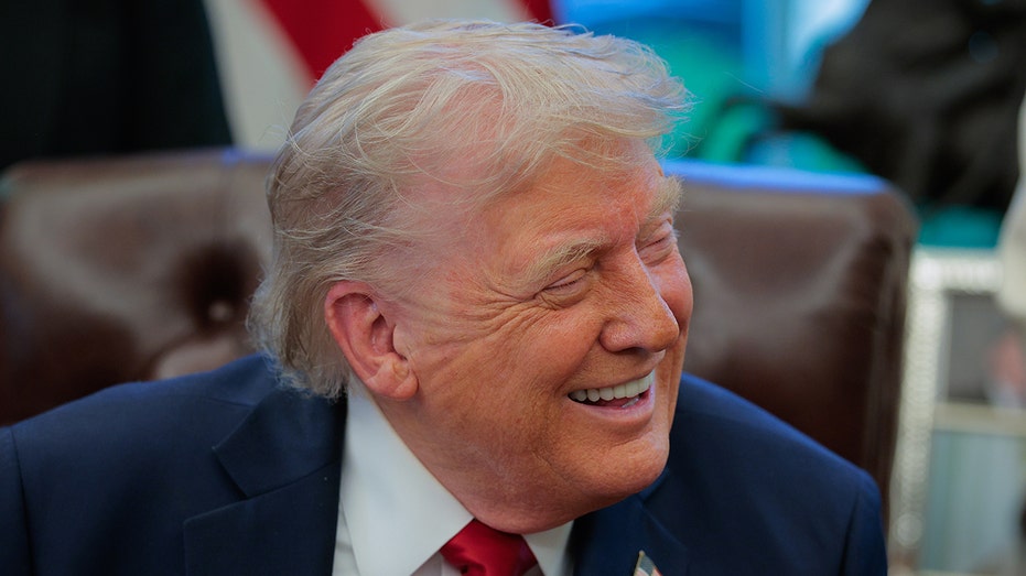 Trump Spots ‘Let’s Go Brandon’ Sticker in Oval Office, Sparks Laughter and Banter