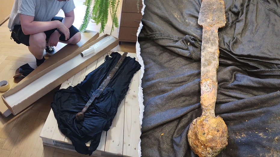 Medieval Sword, 700 Years Old, Hooked by Polish Fisherman in Vistula River