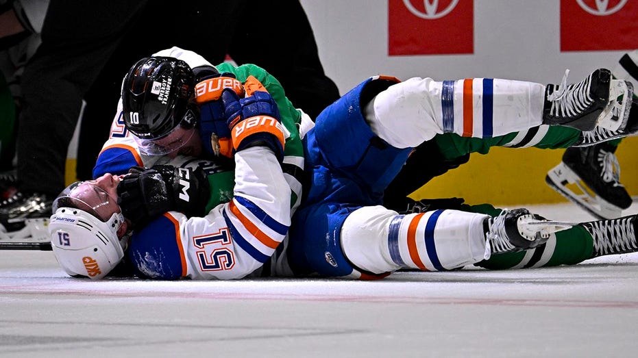 Stars Surge Past Oilers in Game 1 Thriller, Ending in Ice Brawl